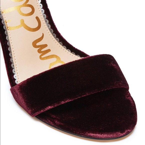 Sam Edelman Yaro raspberry wine velvet heels sz 7 - Picture 7 of 9